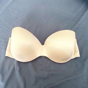 Beige/Nude Strapless 36D Padded Bra